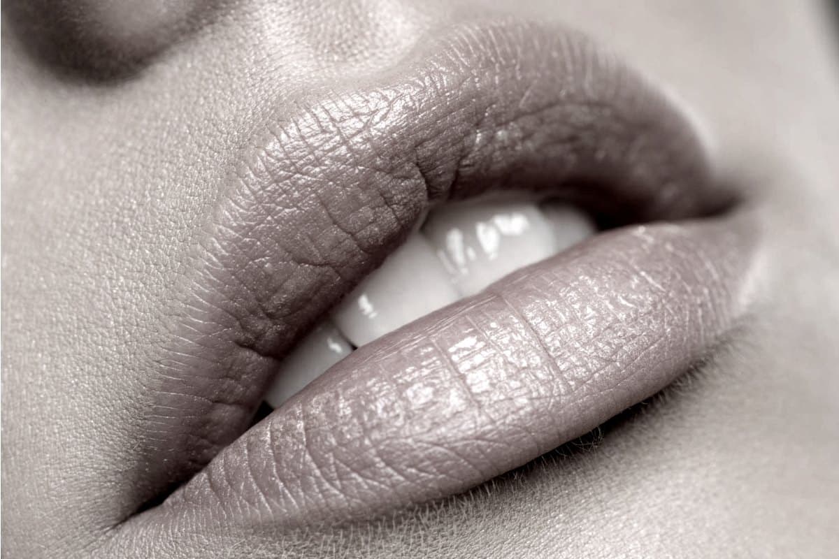 Close up of natural lips