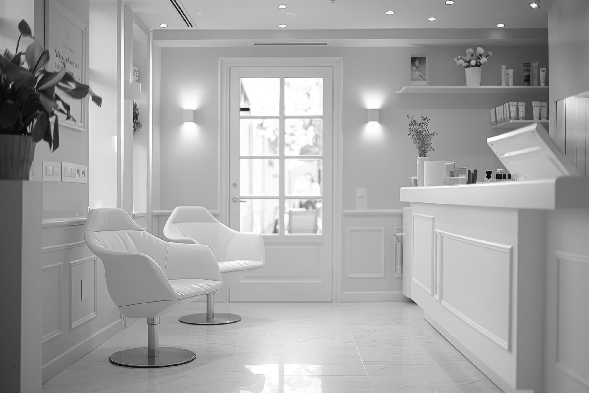 Minimal, softly lit aesthetic clinic treatment room